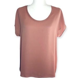 NWT Everleigh Short Sleeve Scoop Neck Blouse Mauve Size XS But Measures Larger